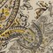 Yellow-Black-Beige Famous Designer Poly Stretch Paisley Printed Mesh Fabric By the Yard